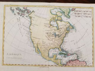 1780 Bonne Map Colonial America United States Canada Texas Unexplored
