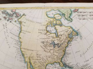 1780 Bonne Map Colonial America United States Canada Texas Unexplored 3