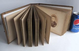 Atq C 19th C Victorian Era Leather Bound Photo Album With 90 Real Photographs