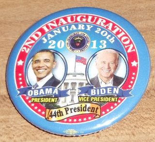 Obama Biden 2013 Pin Inauguration Pinback Jugate 2.  25 Inch 1