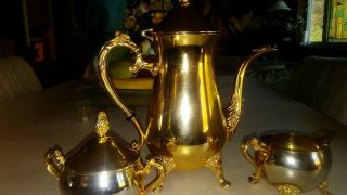 Vintage 24kt Gold Plated Tea & Coffee Serving Set