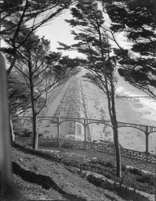 Ocean Beach - Great Highway - San Francisco - 1920 - 8x10 Film Negative