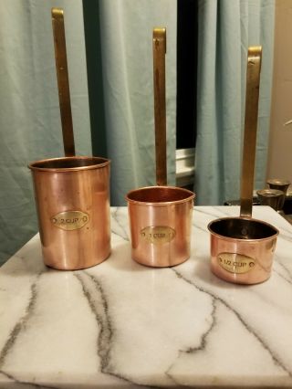 French Copper Measuring Cups Kitchen Accessories