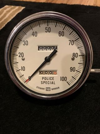 Vintage Stewart Warner Police Special Speedometer Gauge Scta Hot Rod Dash Panel