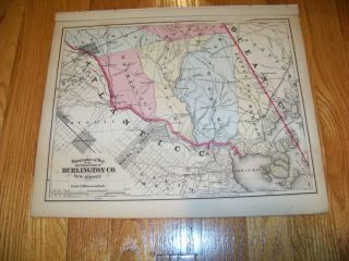 1872 Map F.  W.  Beers,  Comstock & Cline Camden & Gloucester County Nj Burlington