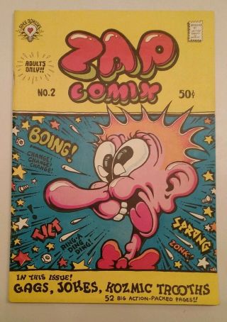Zap Comix 2 R Crumb,  1968 1st Printing.  1st State 1 Of 500 Printed.  Head First