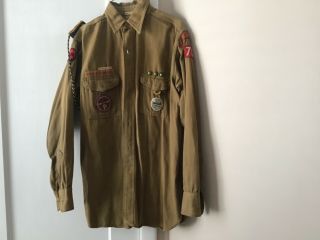Vintage 1940’s Boy Scout Long Sleeve Shirt Winthrop,  Mass.
