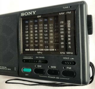 Vintage SONY ICF - SW15 Pocket World 9Band RADIO Receiver SW/MW/FM Dual Conversion 2