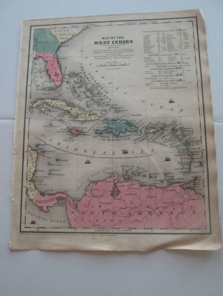 (1) 1848 " Map Of " West Indies ".  1850 Smith 