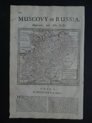1722 Herman Moll Atlas Map Russia - Moscovy - Moscovia Muscovy Russie