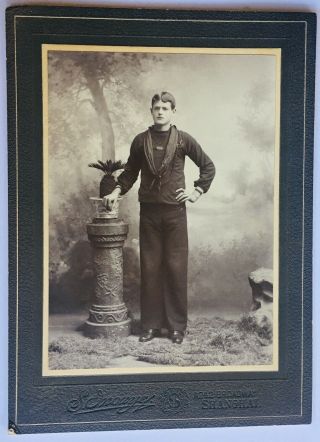 Cabinet Card,  Handsome American Sailor,  Shanghai,  China 1906 - 1908