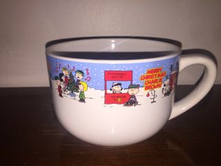 Charlie Brown PEANUTS Coffee Mugs Soup Bowl MERRY CHRISTMAS by Galerie Set Of 2 3