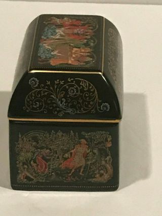 The Frog Princess Fairy Tale Porcelain Russian Art Trinket Box USSR 1989 3