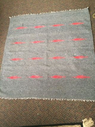 Vintage Native American Navajo Indian Hand Woven Wool Rug Blanket Ganada Diamond