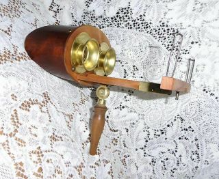 Pristine Patented 1895 H.  C.  White Mahogany Deluxe Stereographoscope Stereoscope