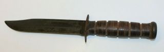Vintage WW2 U.  S.  N.  MK2 Ka - Bar Fixed Blade Combat Knife & Nord 8114 Sheath 3