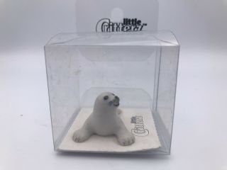 Little Critterz Miniature Hand Painted Porcelain White Seal