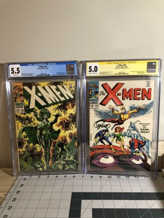 X - Men 49,  50 1st Polaris 1968 Signed By Jim Steranko,  Cgc 5.  0 5.  5