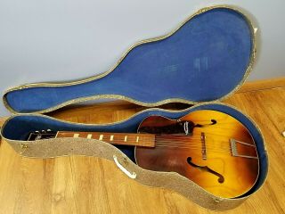 Vintage 1953 Harmony H39 Hollywood Atomic Hollowbody Archtop Guitar Starburst