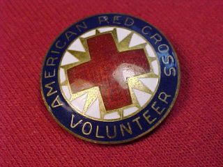 Vintage Ww2 Sterling Silver Red Cross Volunteer Enamel Pin B.  B Co Us Manufacture