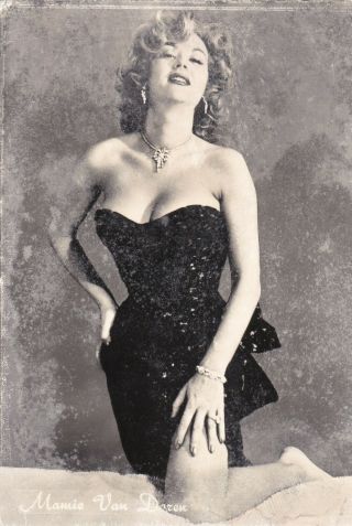 Mamie Van Doren - Hollywood Movie Star Pin - Up/cheesecake 1950s Postcard/
