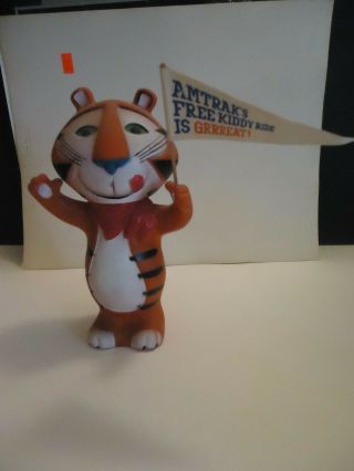 Tony The Tiger Frosted Flakes Rubber Figure With Amtrak Tie In 1981