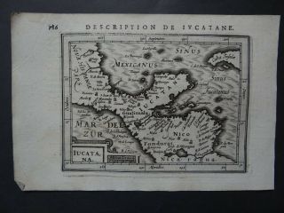 1618 Bertius Atlas Hondius Map Yucatan - Mexico Honduras Nicaragua