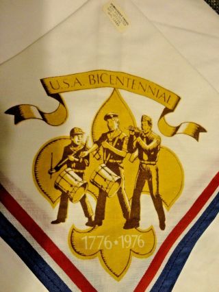 Vintage Usa Bicentennial 1776 - 1976 Boy Scout Neckerchief Scarf Bsa