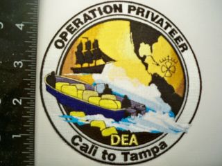 Federal Dea Op Privateer 5 " Patch Colombia,  Sa To Tampa,  Fl Police Drug Tf Gman
