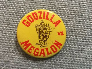 Vintage Godzilla Vs Megalon Pinback Button