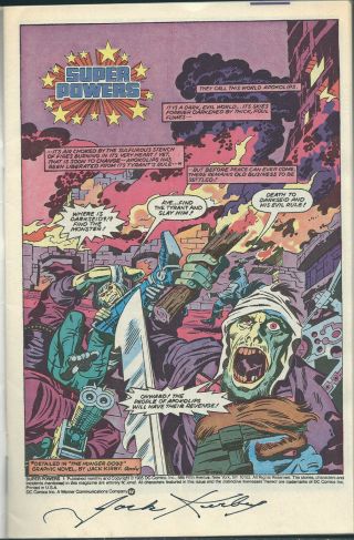 Jack Kirby Autographed Superhero Comic Book