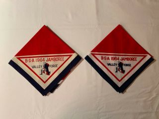 1964 Boy Scouts Of America National Jamboree Neckerchiefs - Thin & Thick Letters
