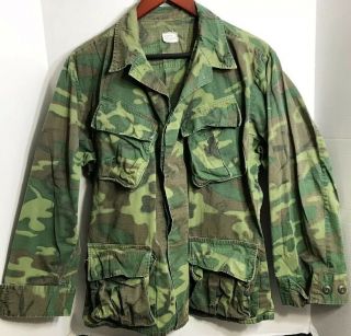 Vintage 1970 Vietnam War Us Army / Usmc Erdl Camo Jungle Jacket Med Short