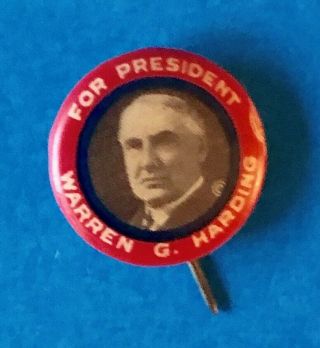 Vintage " For President Warren G.  Harding " Presidential Election Campaign Pinback