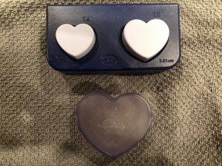 Creative Memories Double Punch 1 1/4 " & 1 1/2 " Heart Maker & Small Case