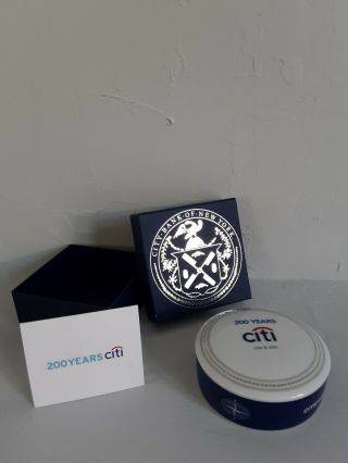 Citi Bank 200 Year Anniversary Trinket Holder Mottahedeh Porcelain Portugal