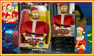 Gemmy Homer Simpson Stuck In Chimney Talking Santa Light Up Christmas Animation