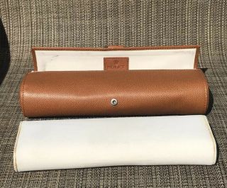Vintage Rolex Portable Travel Watch Case Brown Leather