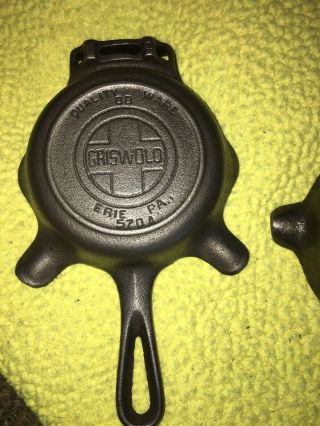 Vintage Small Griswold And A Wagner Cast Iron Skillet Ashtray