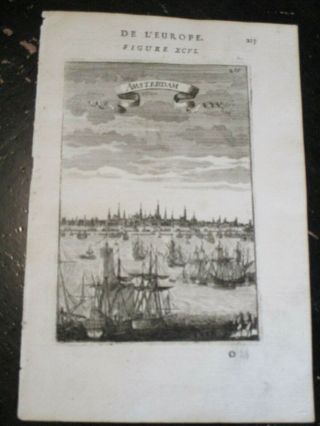 Amsterdam - Mallet,  Published Paris 1683 Copper Plate Engraving,  Amsterdam