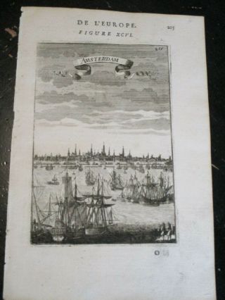 Amsterdam - Mallet,  published Paris 1683 copper plate engraving,  Amsterdam 2