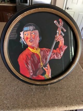 Vintage Anna May Wong Chinese American Actress Painting Signed Lee C Jennings