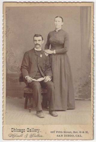 1890 Husband Wife Salvation Army Workers - San Diego,  California - Cabinet Photo