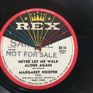 Margaret Hooper Never Let Me Walk Alone Again Orig Oz Rex 45 1961 Sample
