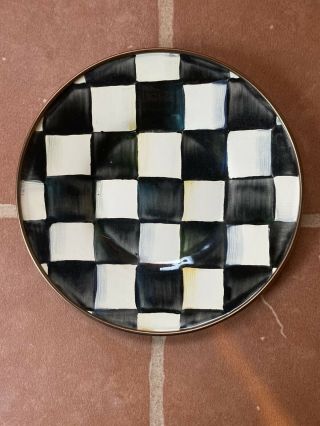 Mackenzie Childs Set Of 3 Courtly Check 6 Inch Saucer Plates Checkerboard