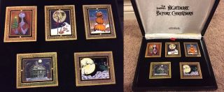 Disney Haunted Mansion Holiday Nightmare Sally Jack Portraits Spin Box Pin Set