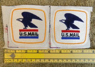 Two Uncut,  Vintage,  U.  S.  Mail Usps Eagle,  Letter Carrier Uniform Cloth Patches
