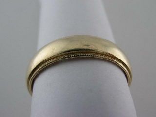 14K Gold Men ' s Wedding Band Ring - Milgrain - 6mm - size 12 no mono - vintage 2