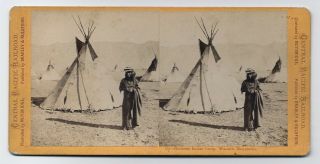 E.  J.  Muybridge: Shoshone Indian Camp Wasatch Mountains Utah 1860s Stereoview Sv