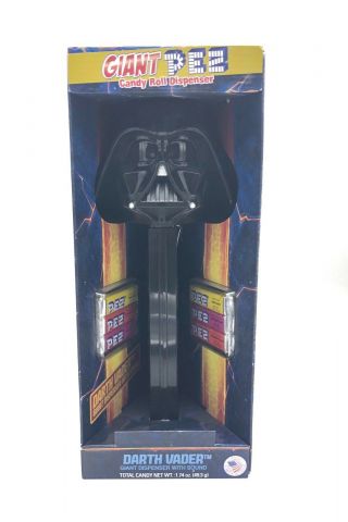 Giant 12 " Pez Candy Roll Dispenser Star Wars Darth Vader With Sound